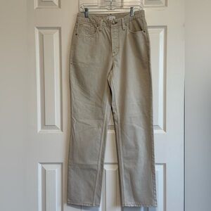 NWOT-Good American, Bone Denim, straight leg, high-rise jean. 6/28